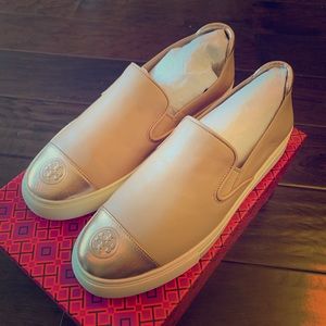 Tory Burch color-block metallic slip-on sneaker